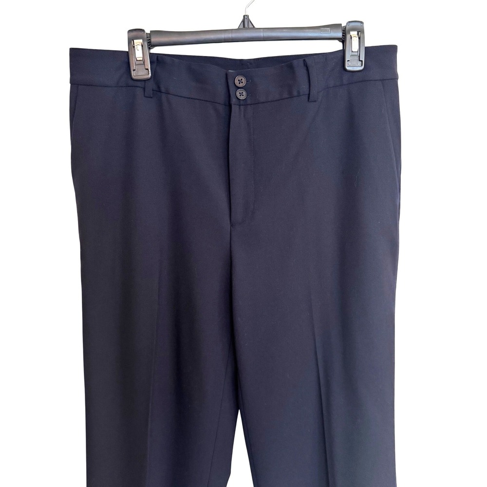 Lauren Ralph Lauren Navy Blue Wool Blend Dress Pants Size 12 Straight Leg Slacks - Picture 2 of 4
